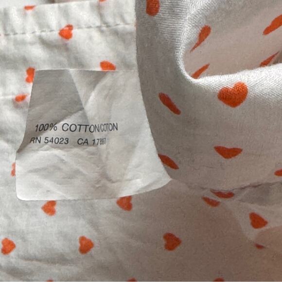Gap Long Sleeve Button Front Cream Mini Heart Button-Up Shirt Sz L - Picture 4 of 5